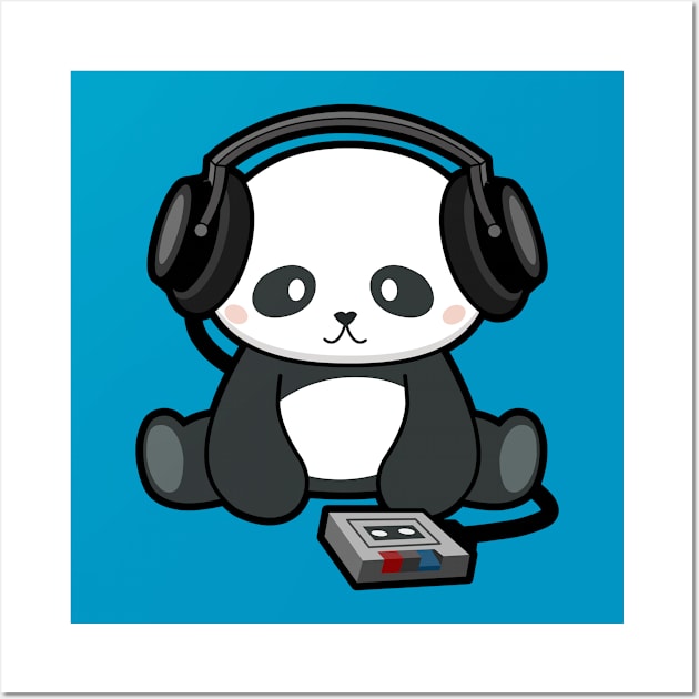 Panda Music Beats Wall Art by CartoonCapo